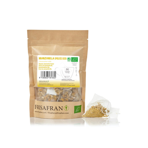 FRISAFRAN | Manzanilla infusión natural 30 uds | INFUSION MANZANILLA BIO | Infusión a granel | manzanilla en flor Ecológica | Tisana Eco | Digestiva y relajante | Origen europa | Infusión de Hierbas