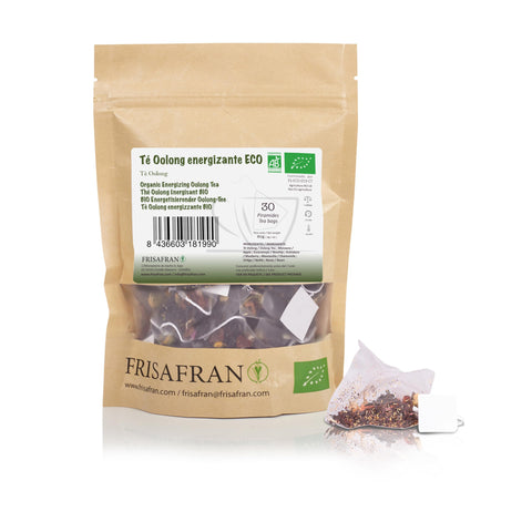 FRISAFRAN | Té Oolong Energizante Ecológico | 30 unidades | 60g | Purificante | Rejuvenecedor | Té azul oolong auténtico | te oolong | Infusión de Hierbas Oolong | natural | antioxidante y drenante