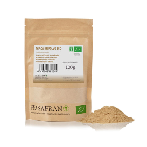 FRISAFRAN | Maca Andina Ecológica en Polvo 100g | Maca Organica Peruana Gelatinizada | maca molida | Maca peruana | raíz de maca organica | Natural | Sin gluten | Orgánico | Maca Cruda | Raíz de Maca