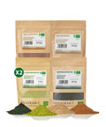 Pack Energizante Ecológico: Chlorella, Espirulina, Té Matcha y Canela, 100% natural para energía y bienestar.