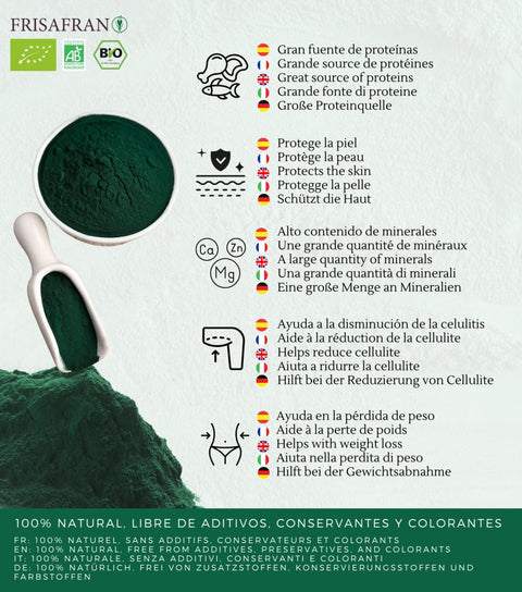 Beneficios espirulina en polvo ecológica 