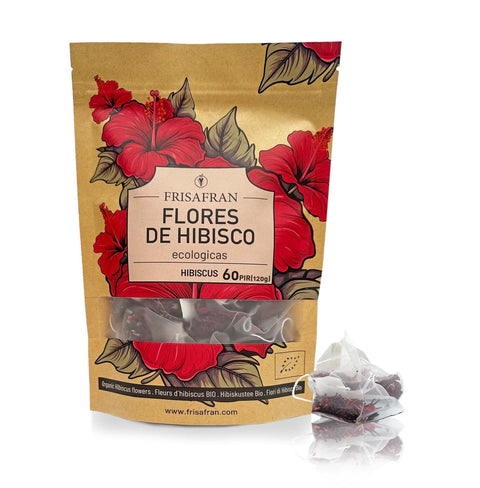 infusión de hibisco en pirámides, paquete de 60 unidades 