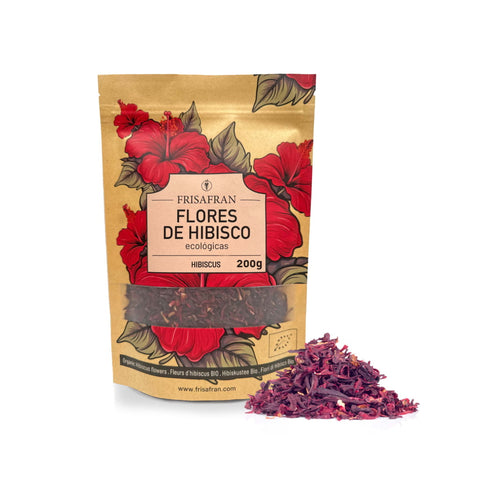 Infusión de hibisco ecológica a granel, presentación de 200 gramos