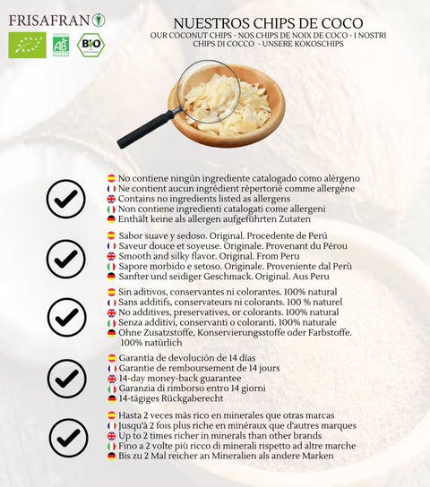 Chips de noix de coco biologiques | Déshydraté