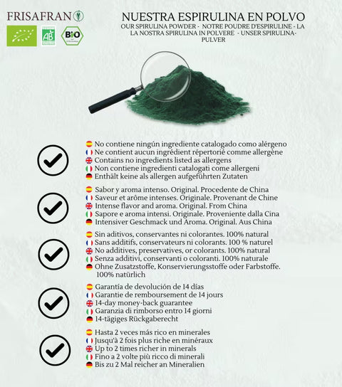 Poudre de spiruline biologique