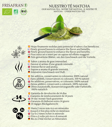 Propiedades del té verde matcha ecológico 